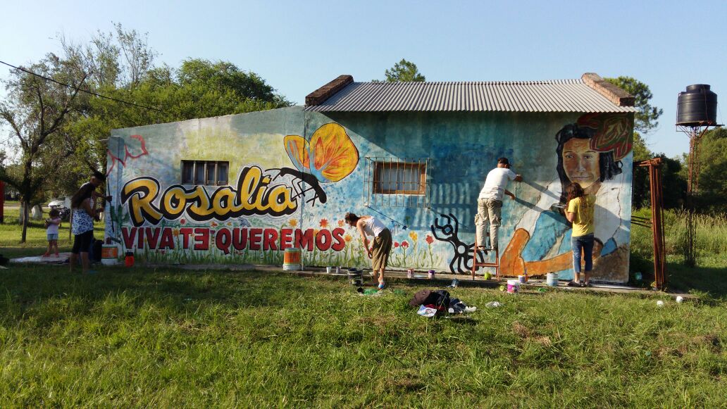 Mural realizado hoy en la localidad de Fortín Olmos