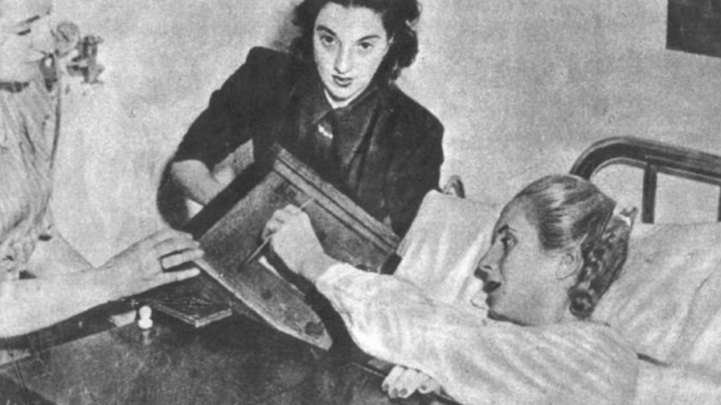 Eva Duarte de Perón emitió su voto desde el Hospital Policlínico Presidente Perón