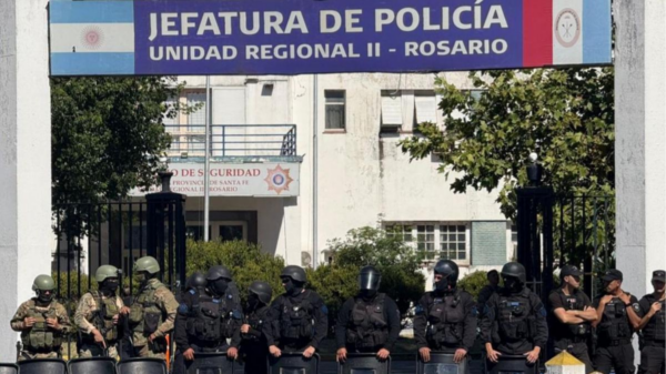 protesta policial en Rosario