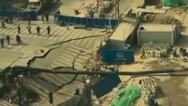 derrumbe en Shanghái