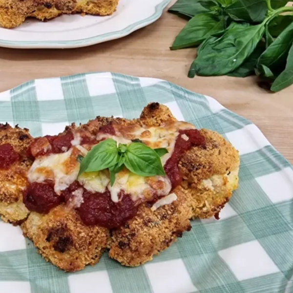 Milanesas de coliflor a la pizza